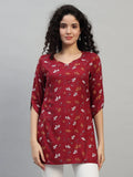 Women's Cotton Short Kurti 3/4 Sleeve for Casual & Office Wear
