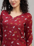 Women's Cotton Short Kurti 3/4 Sleeve for Casual & Office Wear