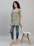 Women Ethnic Motifs Printed Cotton Straight Kurti
